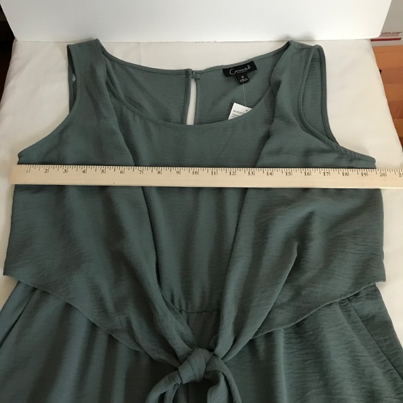 CONNECTED APPAREL Jumpsuit Sleeveless Romper Wide Leg‎ Cropped Moss Size 12 - Picture 12 of 16